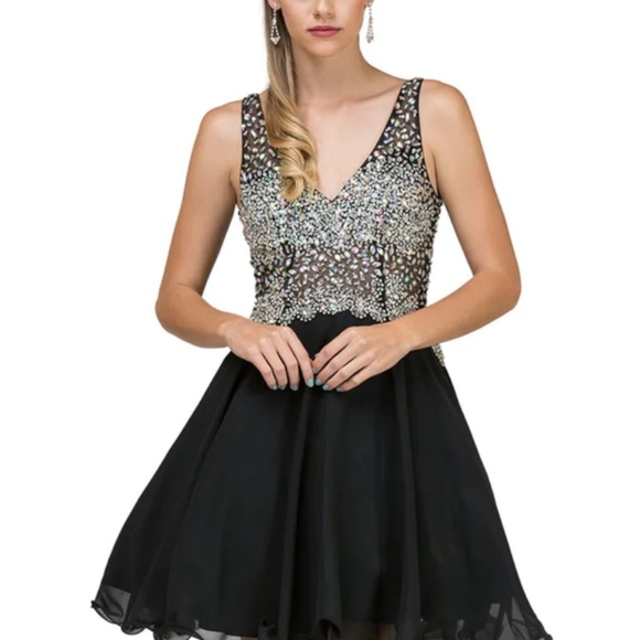 Dancing Queen Dresses & Skirts - Dancing Queen Beaded Cocktail Dress Black NWOT Size Large